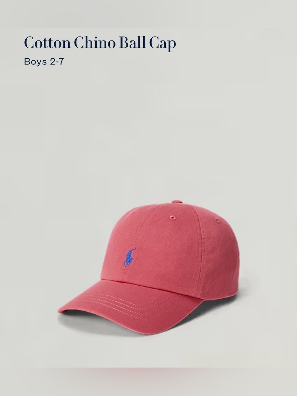 POLO Ralph Lauren- Cotton Chino Ball Cap (Boys 2-7)